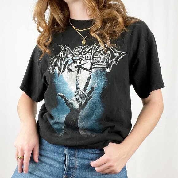 Vintage Tops - Vintage Oversized Band Tee Heavy Death Metal T-Shirt Merch Graphic Goth Punk